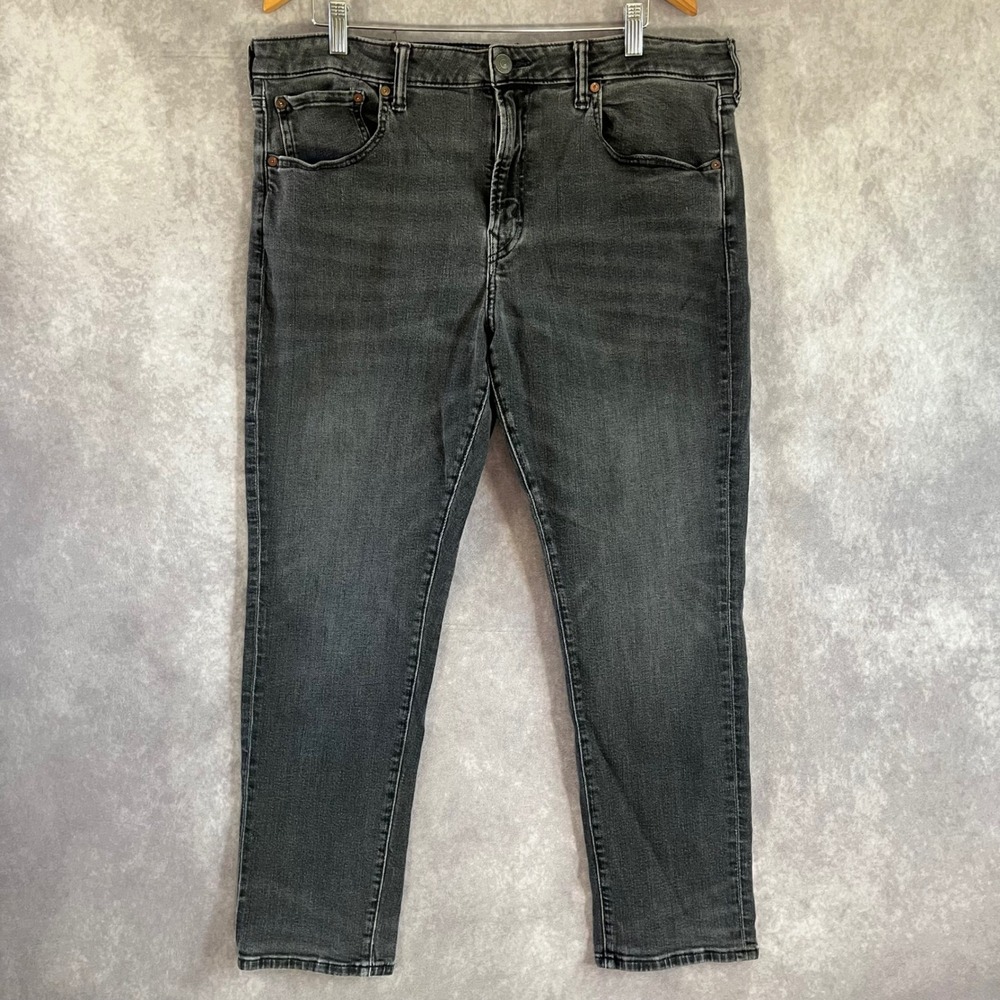 American Eagle Jeans Mens 38x30 Black Athletic Next Level Flex Tapered Denim